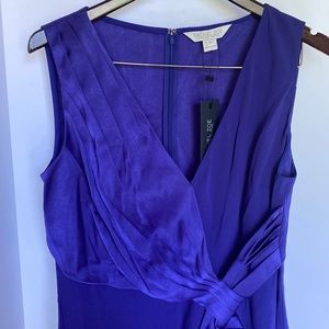 Size12 evening sleeveless dress v neck cross over, side split hem